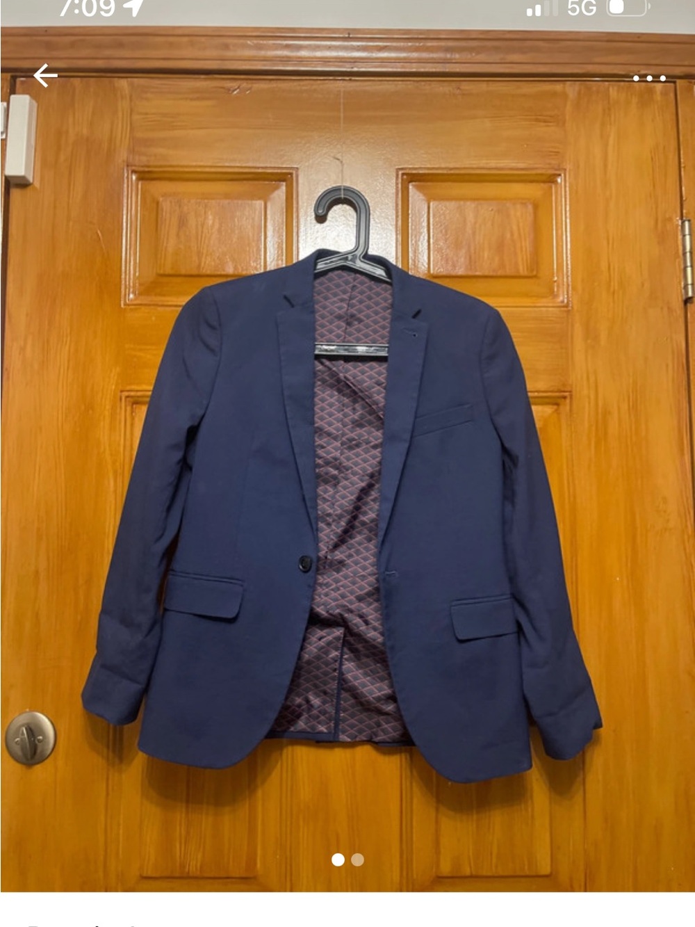 next Boys Navy Blue Blazer with Patterned Lining